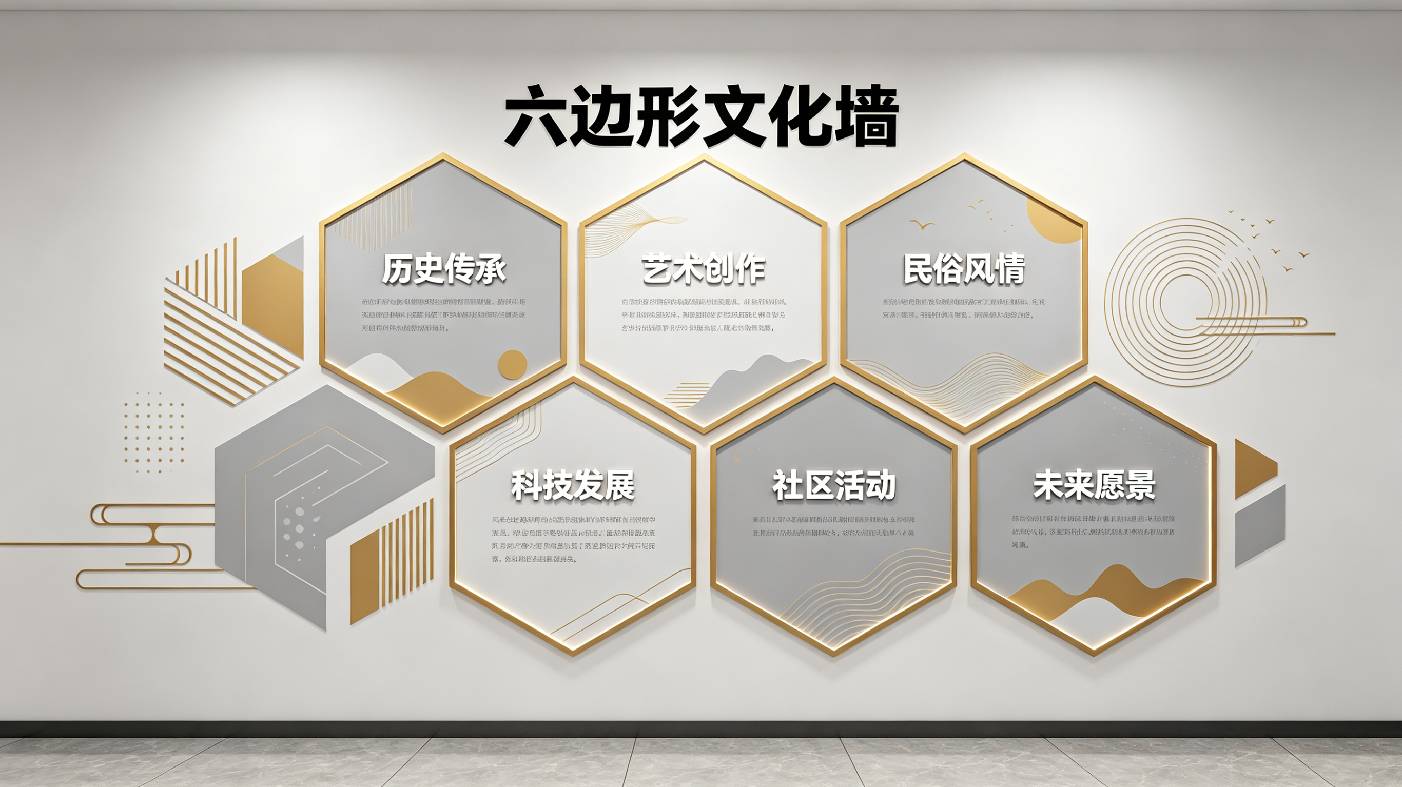 简阳企业文化墙 | 六边形信息美学